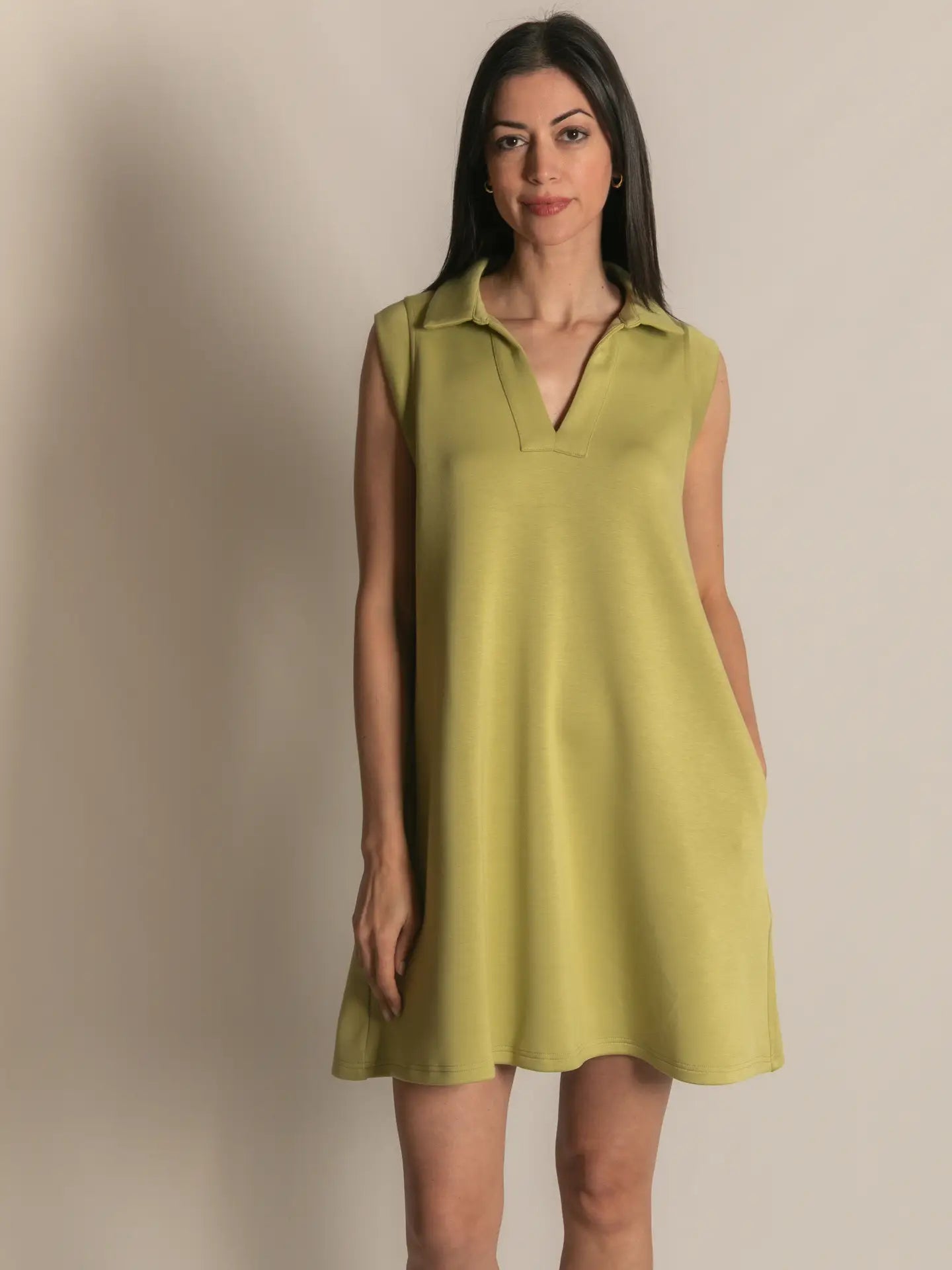 P. CILL Butter Modal Sleeveless Tennis Dress in Lemon Grass
