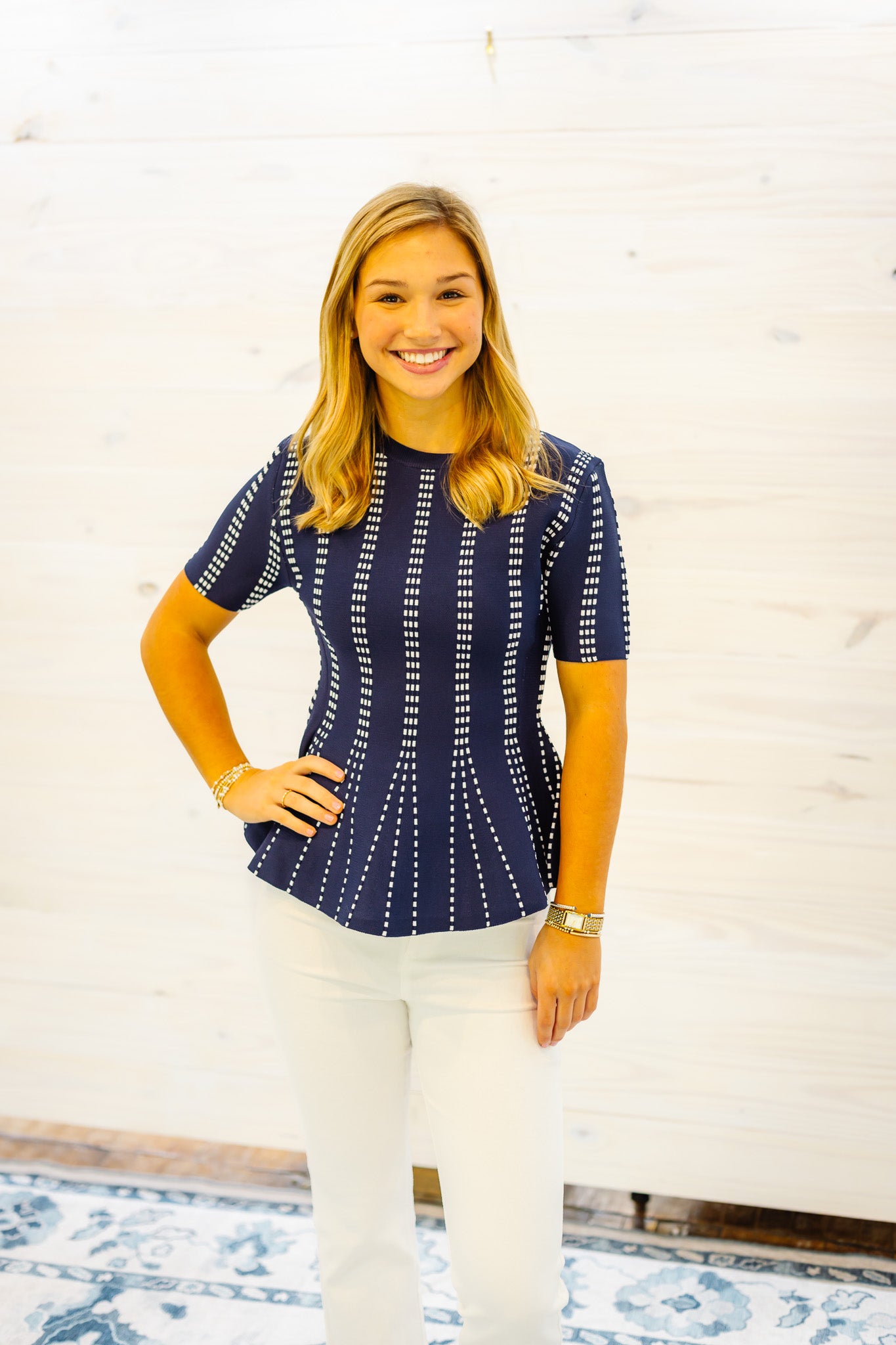 The Lenzie Top in Navy