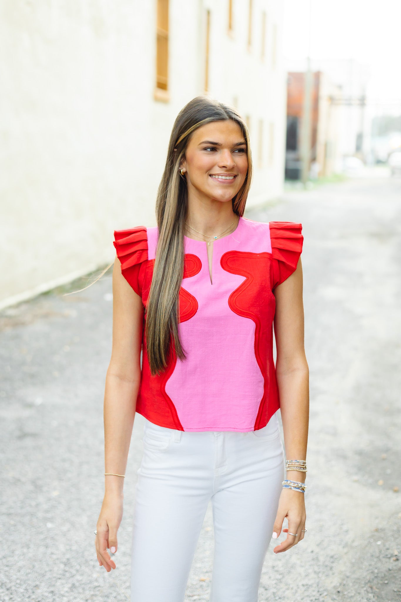 The Wavy Pop Top in Pink