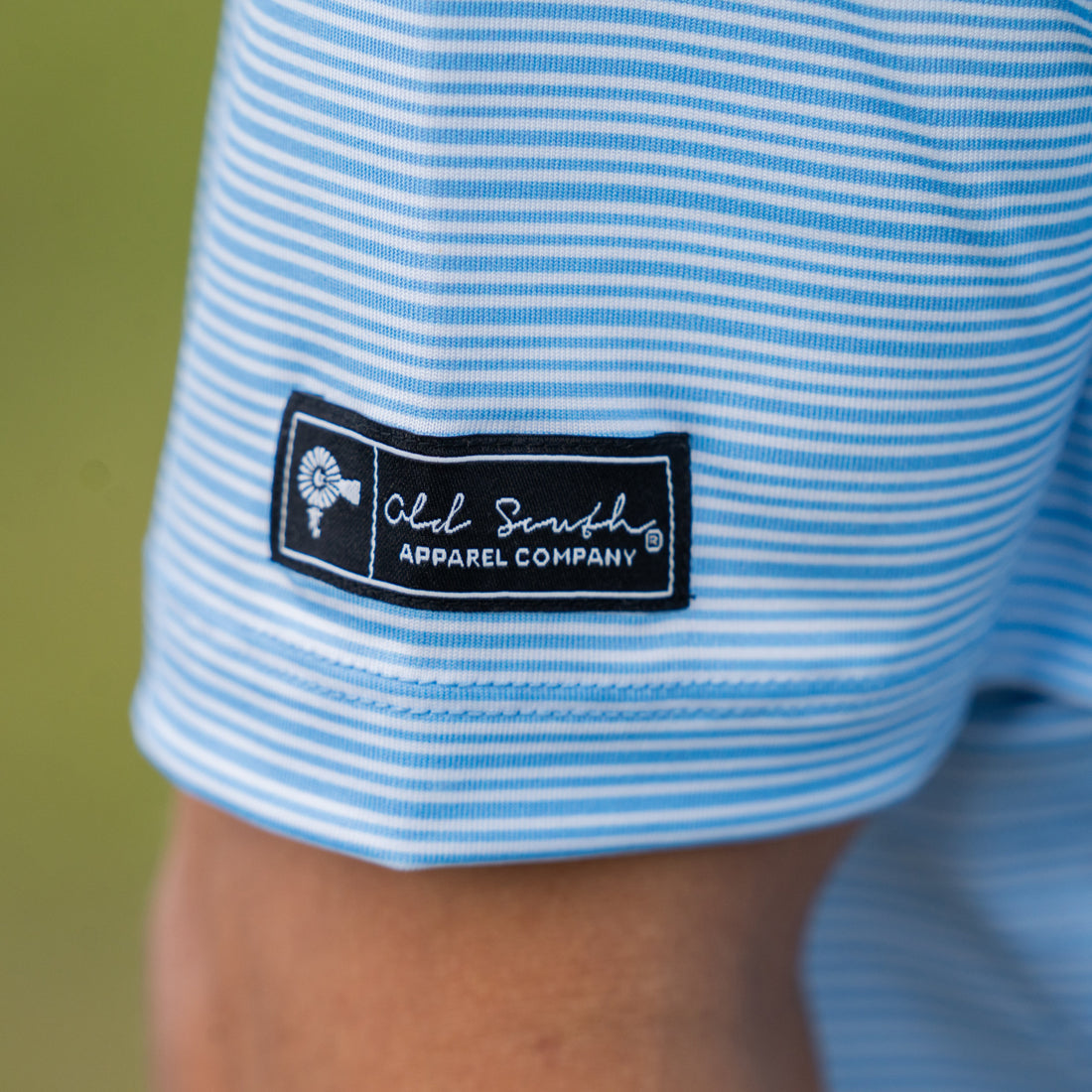 Old South Performance Polo in Blue Stripe