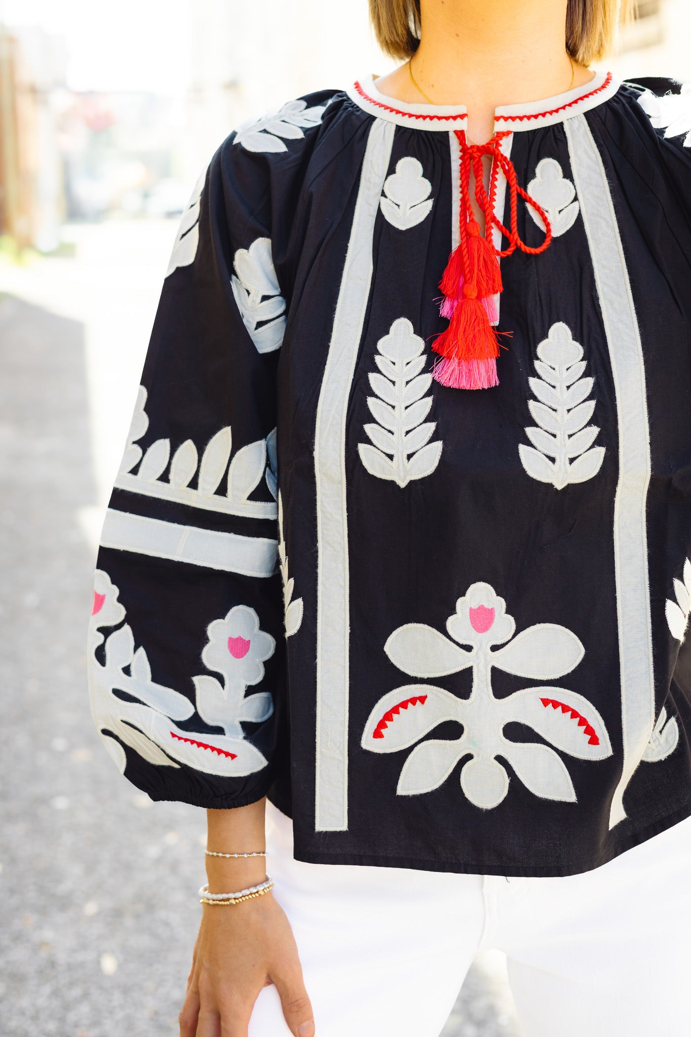 Ivy Jane: Black Applique Top