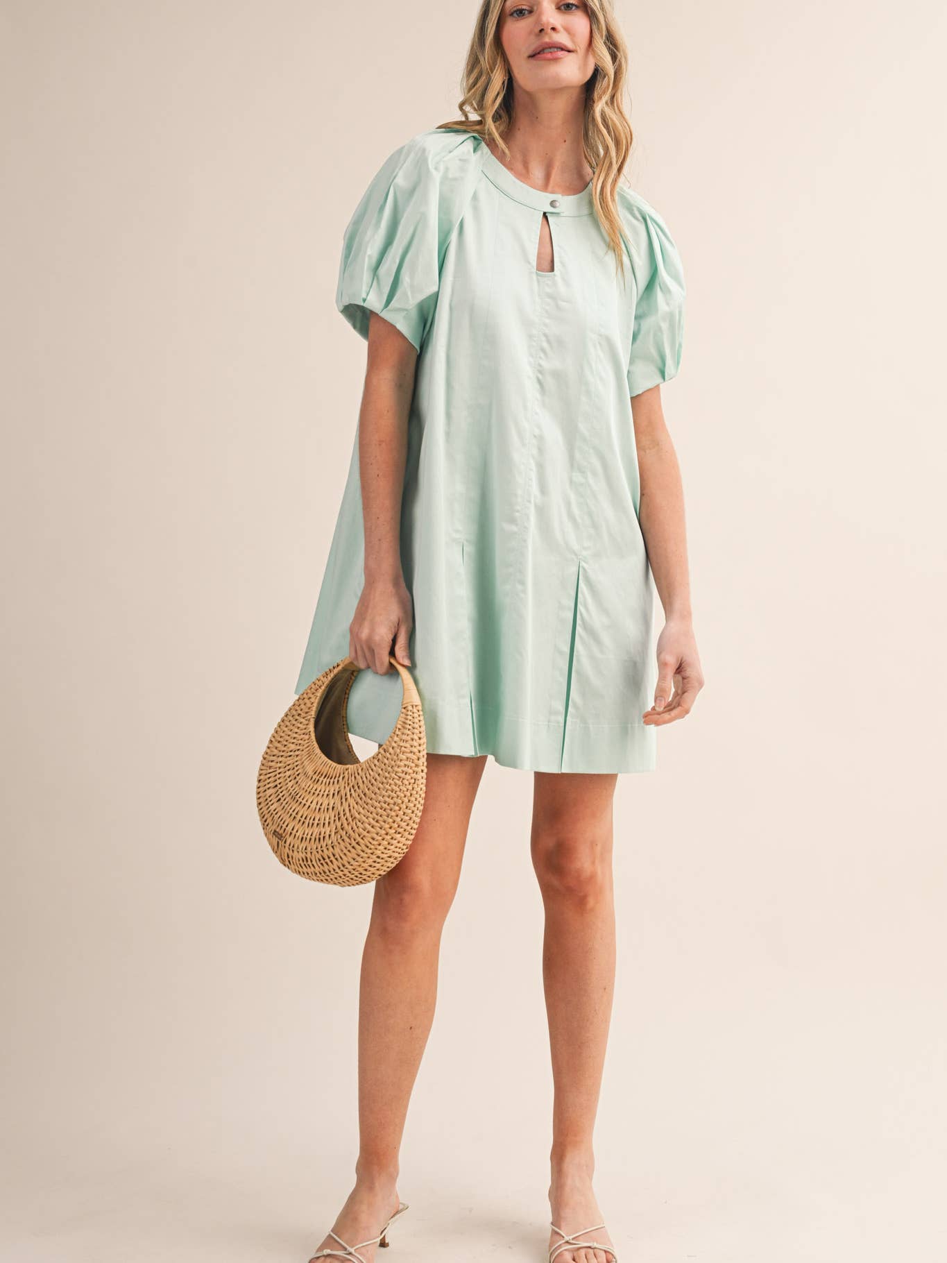 The Lilah Pleated Bubble Sleeve Mini