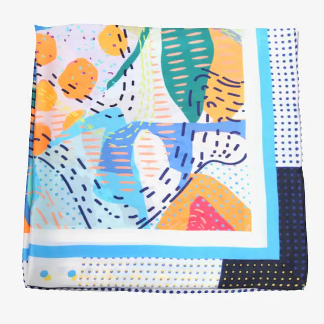 Abstract Polyester Lightweight Square Scarf