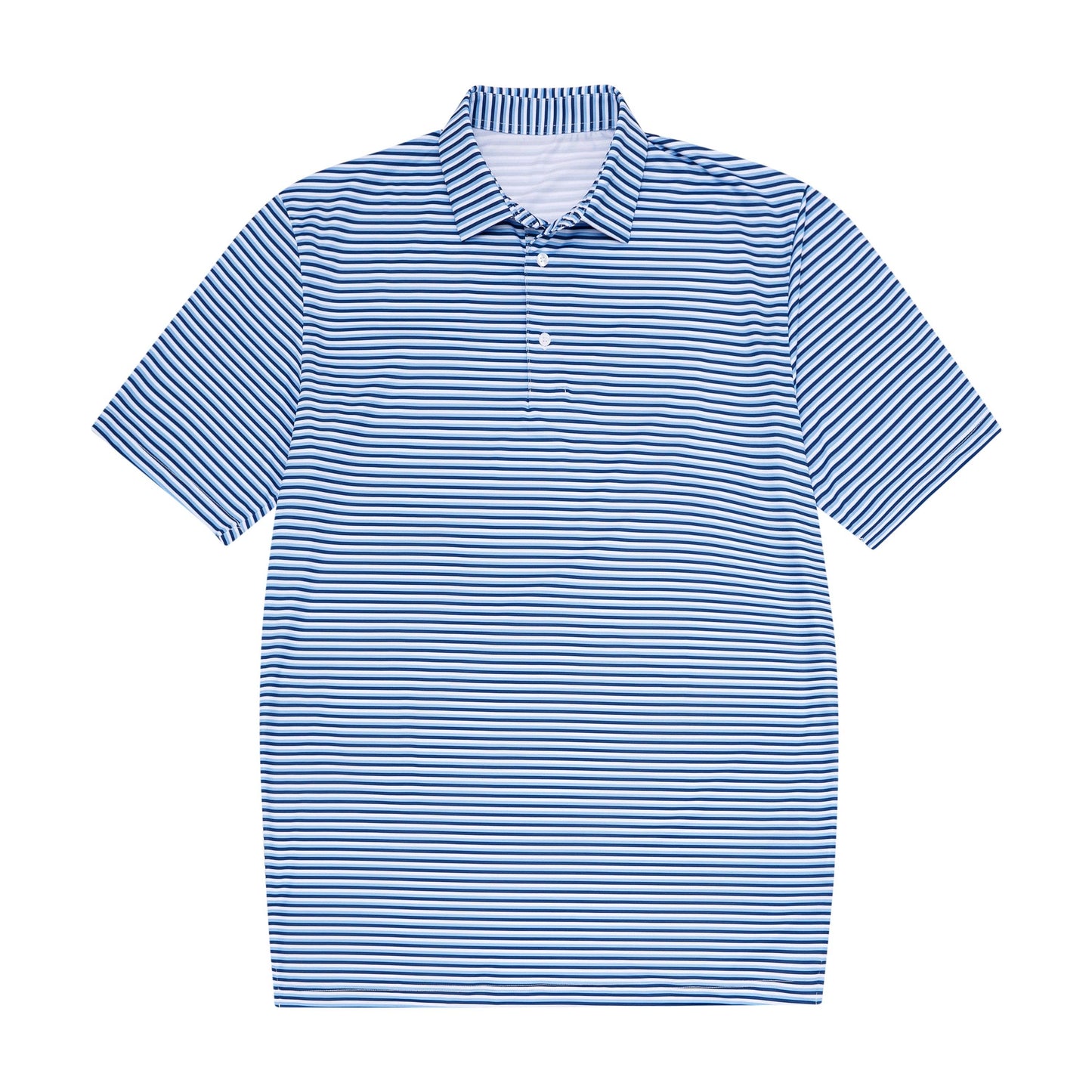 Navy Blue, Light Blue & White Stripe Polo