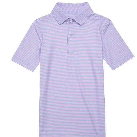 Light Blue & Pink Stripe Polo