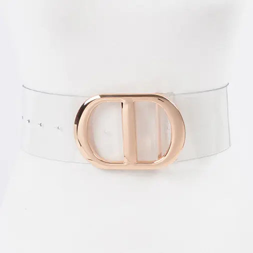 Big Metal Buckle Clear Plus Size Belt