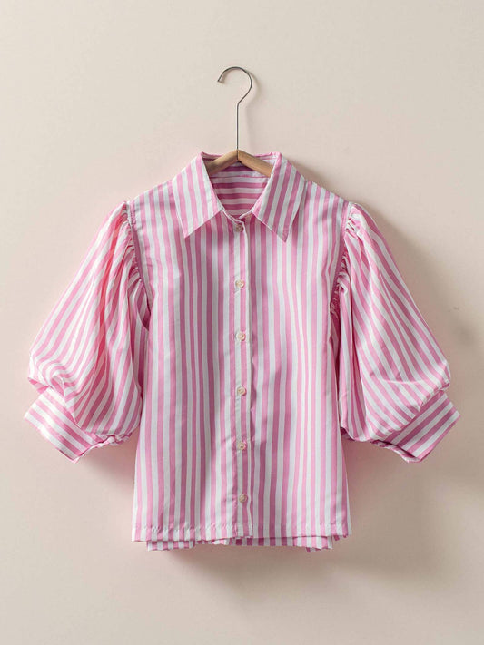 Anna Striped Blouse in pink