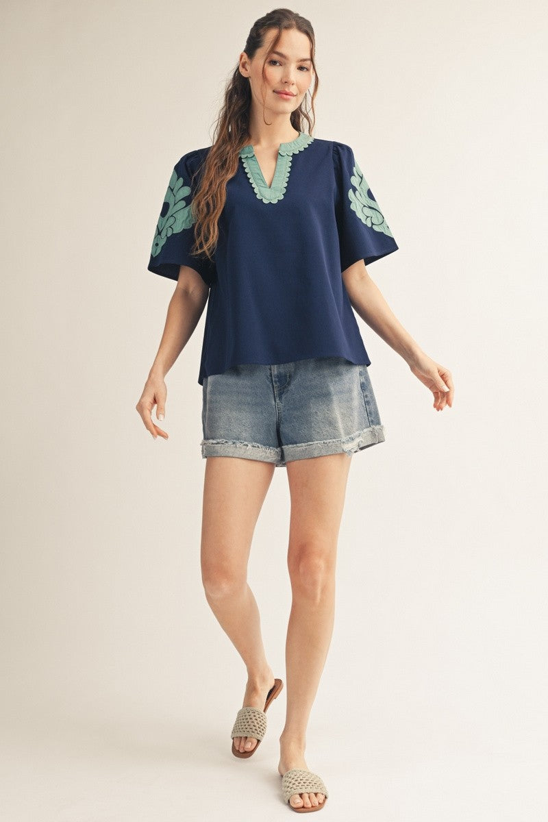 The Brandie Top in Navy