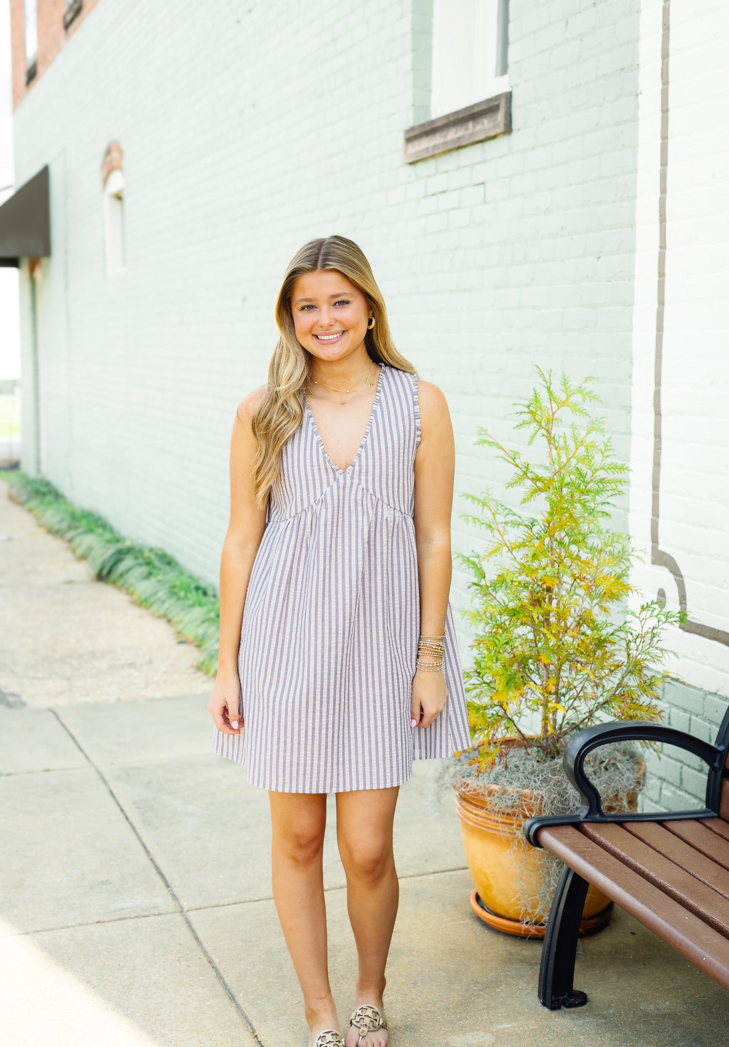 Reese Sleeveless Striped Mini