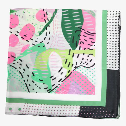 Abstract Polyester Lightweight Square Scarf