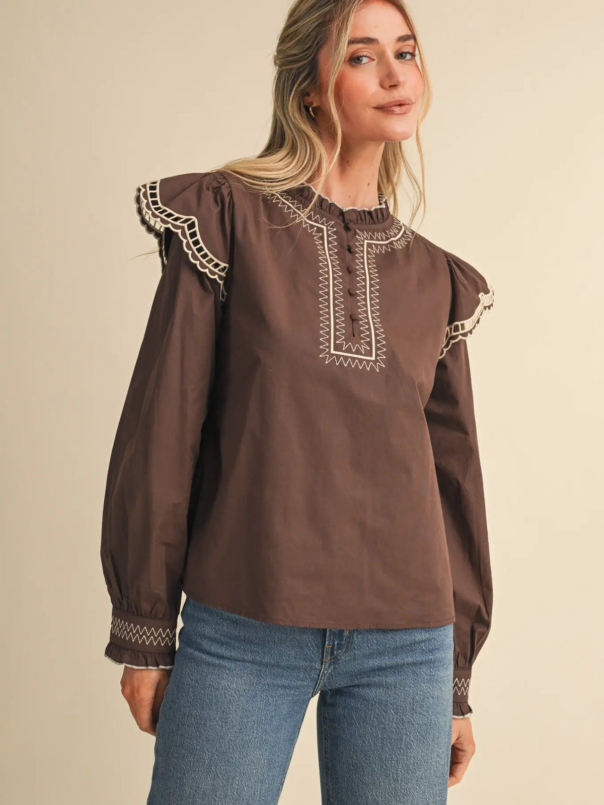 The Harvest Haze Top in Brown