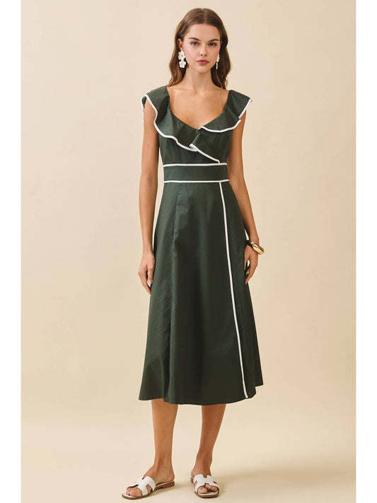 Emery Ruffle Neck Bodice Dress