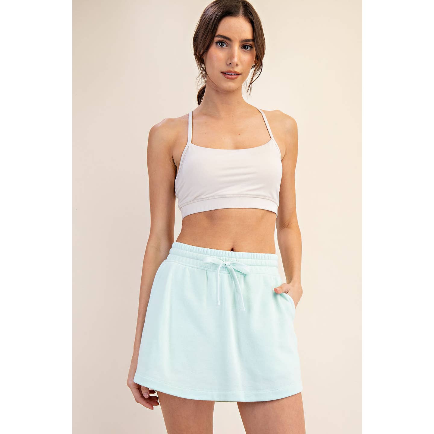 French Terry Skort in Fresh Mint