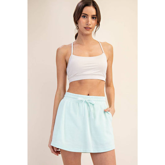 French Terry Skort in Fresh Mint
