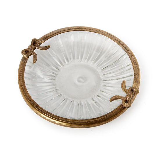 Antique Finish Bow Trinket Tray