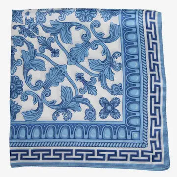 Border Print Lightweight Square Scarf