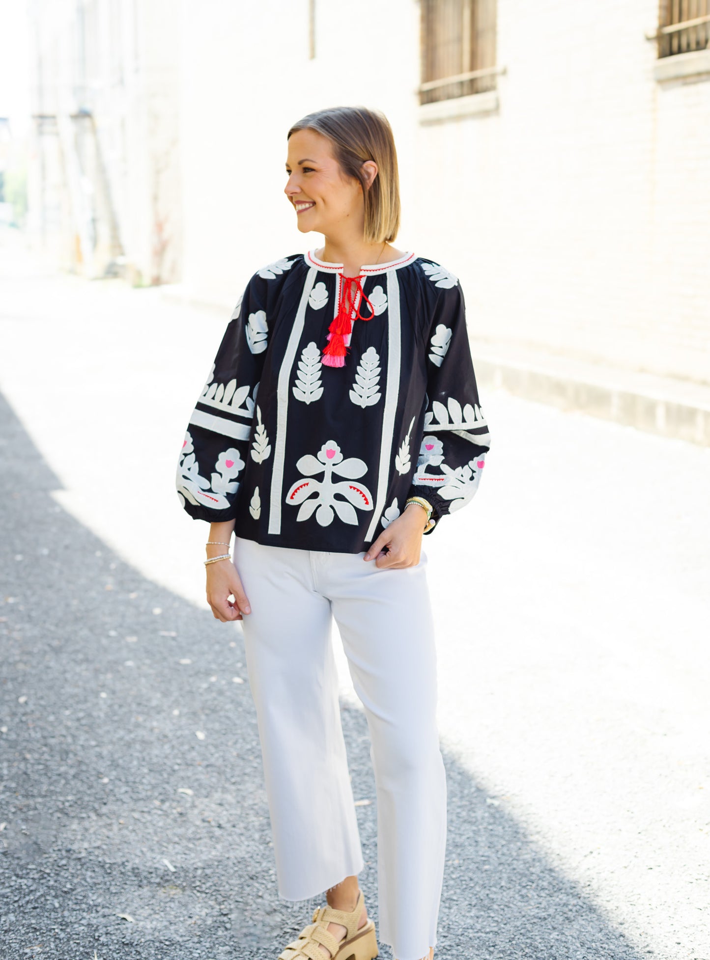 Ivy Jane: Black Applique Top