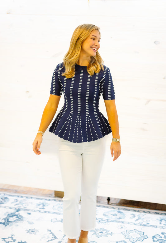 The Lenzie Top in Navy