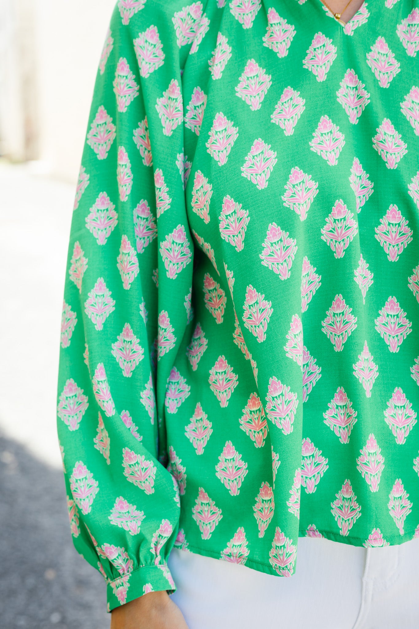 Mary Square: Scarlette Top | Early Riser Green