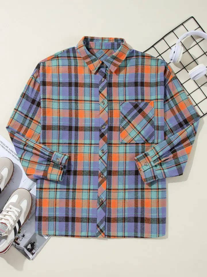 Oversized Plaid Button Down